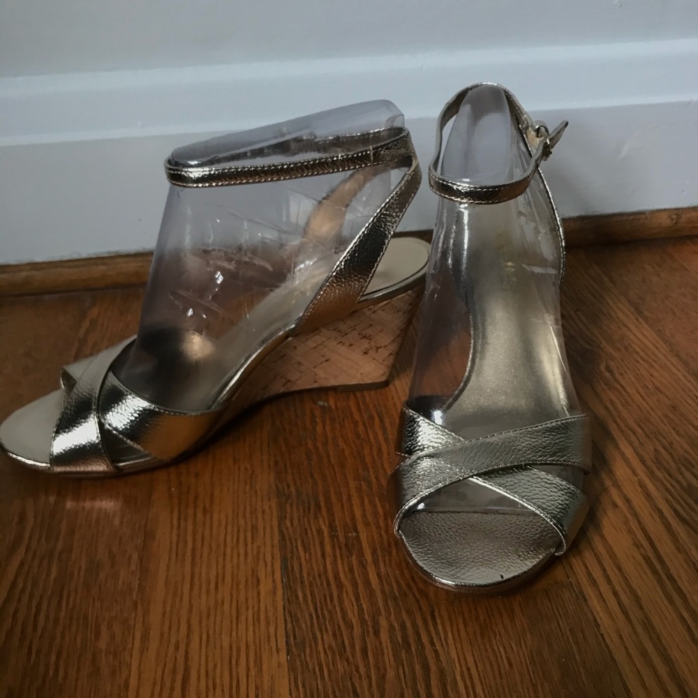 Nine West gold wedge sandals, 6.5